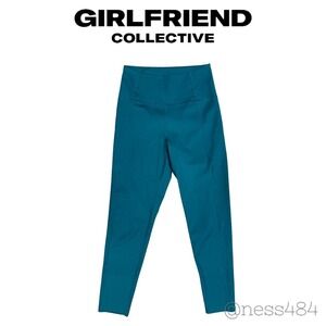 Girlfriend Collective High Rise Leggings Teal Recycled Polyester Spandex Size M